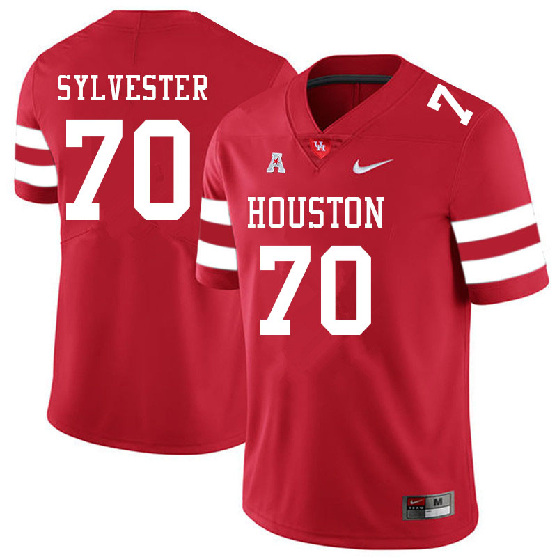 Men #70 Trevonte Sylvester Houston Cougars College Football Jerseys Sale-Red